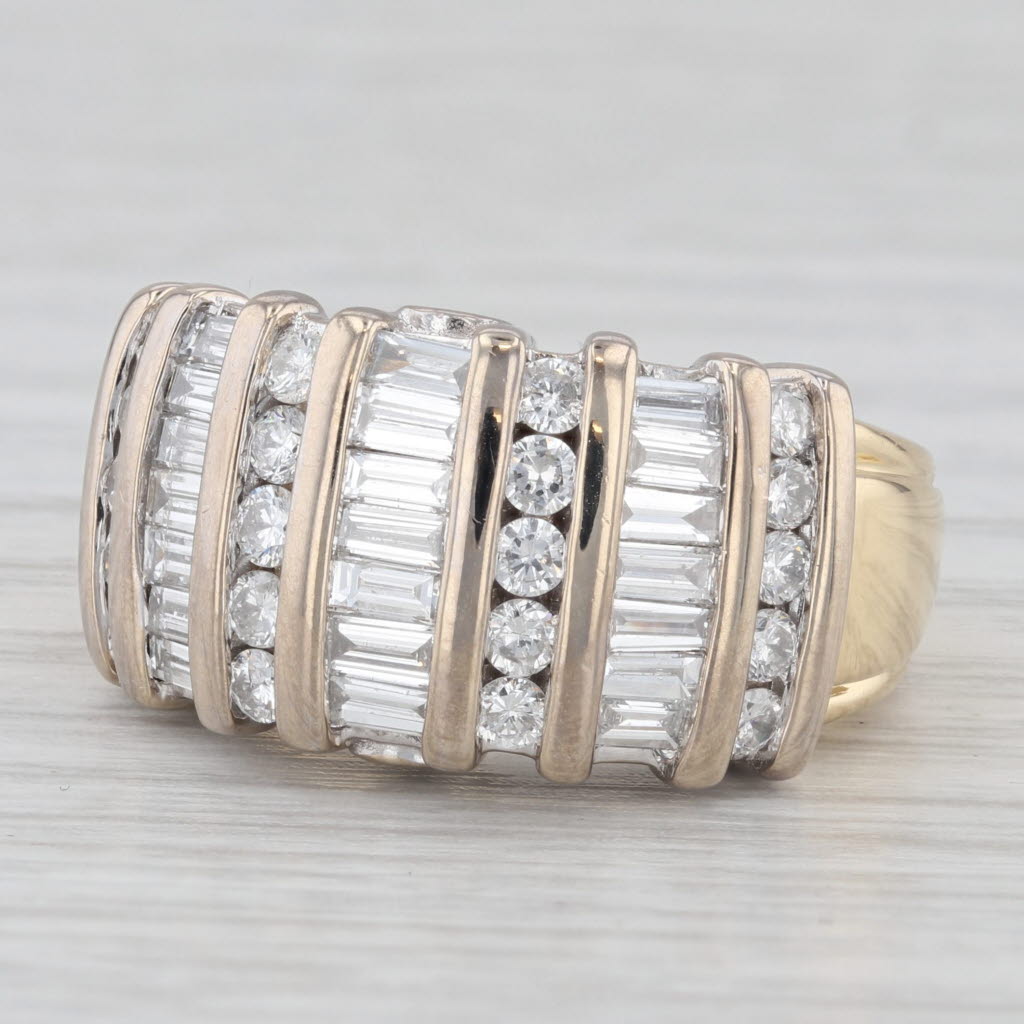 Light Gray 1.34ctw Baguette Diamond Ring 18k Yellow Gold Size 5.25-5.5