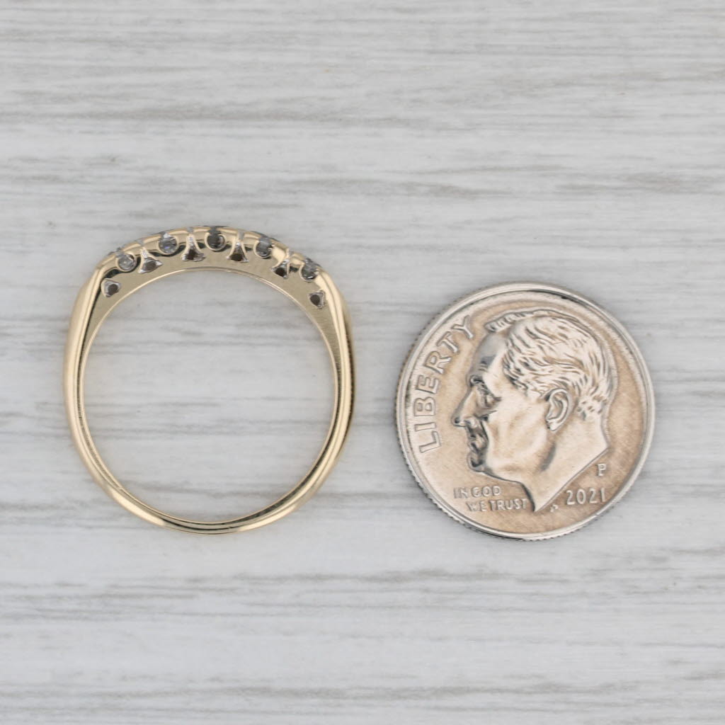 Gray 0.50ctw Diamond Wedding Band 14k Yellow Gold Stackable Anniversary Ring Sz 6.75