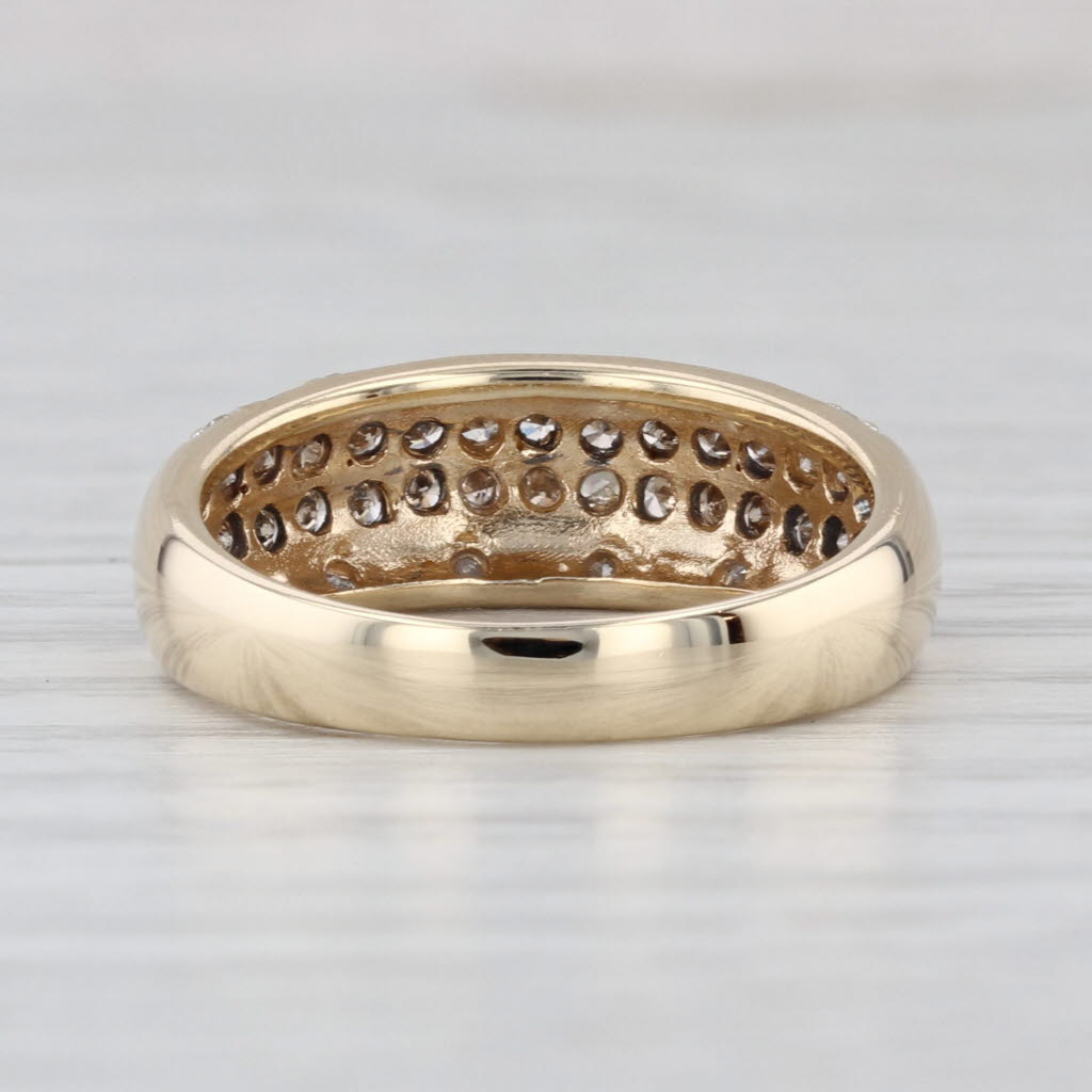 0.50ctw Champagne White Diamond Bypass Ring 14k Yellow Gold Size 7