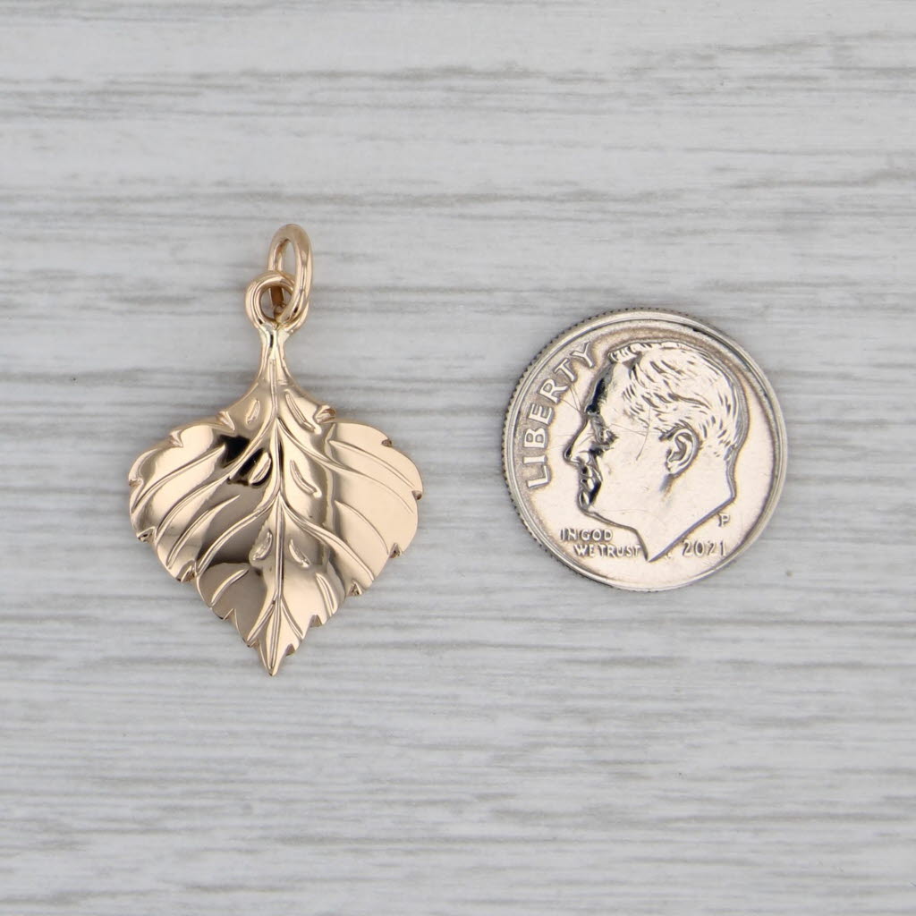 Leaf Pendant 14k Yellow Gold Handmade Hayes Aspen Co Charm
