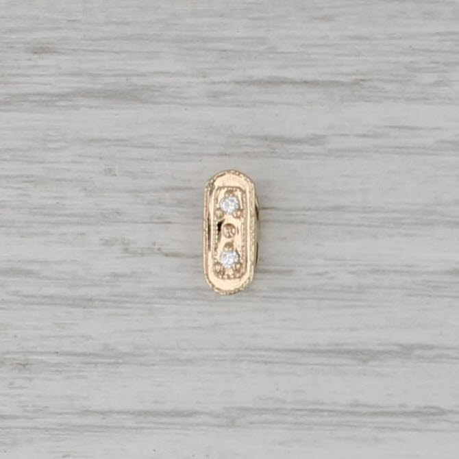 Diamond Slide Bracelet Charm 14k Yellow Gold Vintage Old Victoria