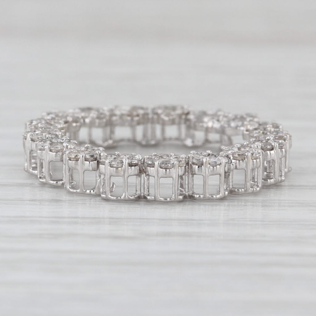 1.25ctw Diamond Eternity Circle Pendant 14k White Gold Floating Drop