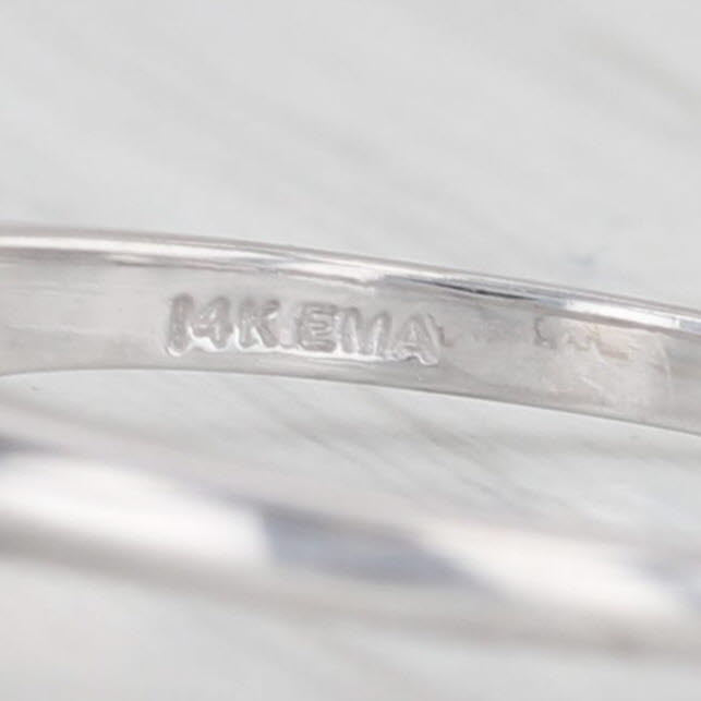 Light Gray 0.56ctw Pink Pear Sapphire Diamond Ring 14k White Gold Size 5.5