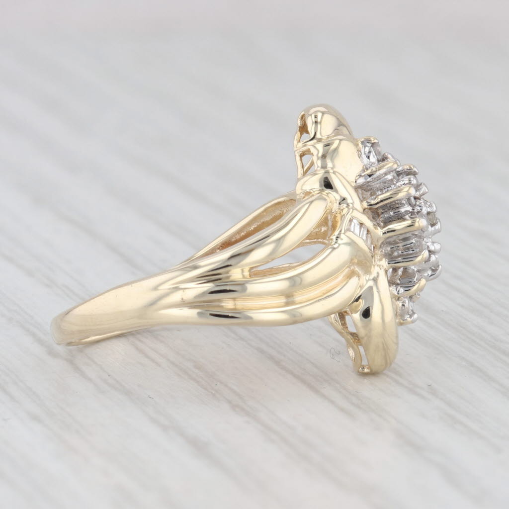 Light Gray 0.13ctw Diamond Cluster Ring 10k Yellow Gold Size 7.25