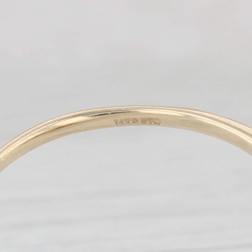 Light Gray Cultured Pearl Diamond Ring 14k Yellow Gold Size 6.5 Bypass