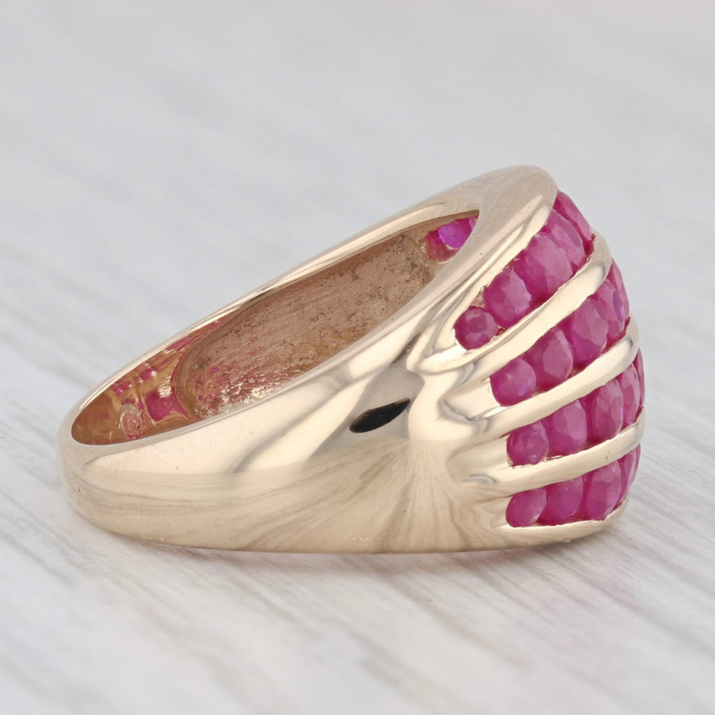 Light Gray 1.75ctw Ruby Cluster Ring 14k Yellow Gold Size 6
