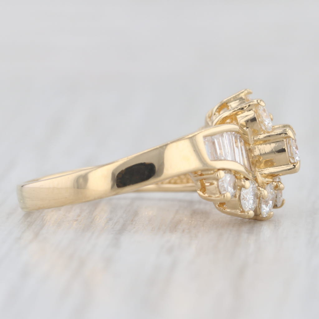 1.29ctw Diamond Bypass Overlay Ring 18k Yellow Gold Size 7.25