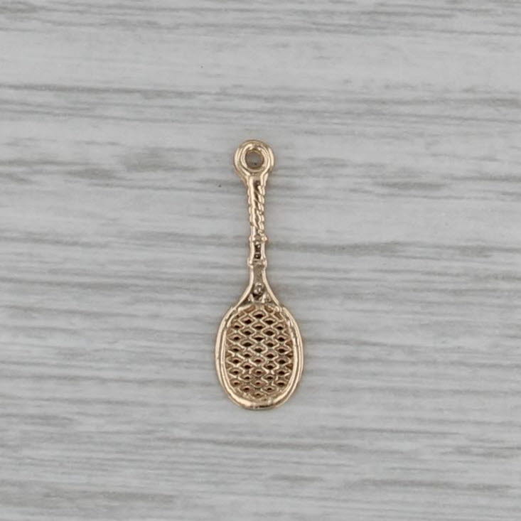 Small Tennis Racket Racquet Pendant 14k Yellow Gold Charm