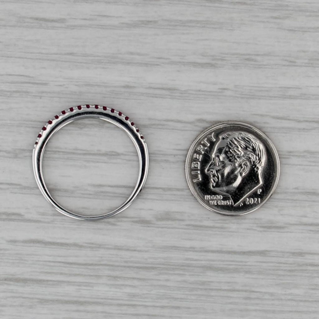 0.28ctw Purple Pink Sapphire Ring 14k White Gold Size 8 Stackable Band Wedding