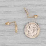 New 0.10ctw Diamond Oval Small Drop Stud Earrings 14k Yellow Gold