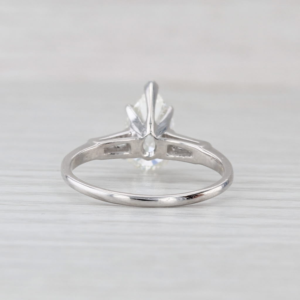 1.81ctw Pear Diamond Engagement Ring 14k-18k White Gold Size 8.75 GIA