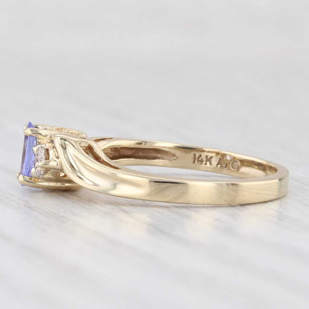 Light Gray 0.70ctw Oval Tanzanite Diamond Ring 14k Yellow Gold Size 7