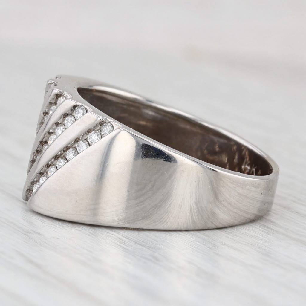 Light Gray 0.50ctw Diamond Rows Ring 14k White Gold Size 9