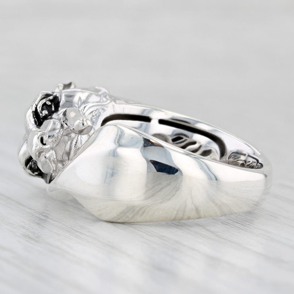 Light Gray Effy Gento Panther Ring Black Spinel Eyes Sterling Silver Size 9.25