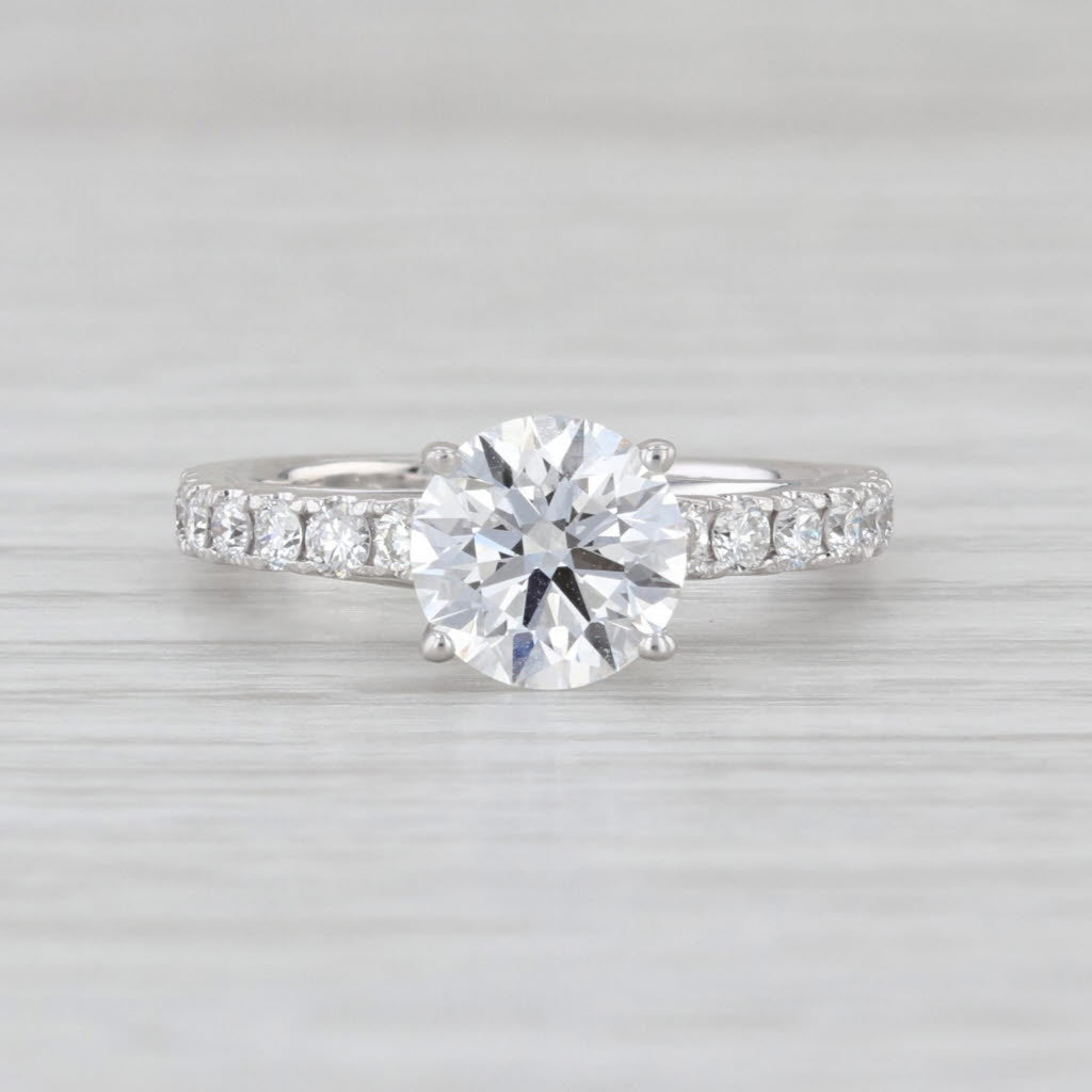 IGI 1.93ctw Round Lab Grown Diamond Engagement Ring 14k White Gold Size 5