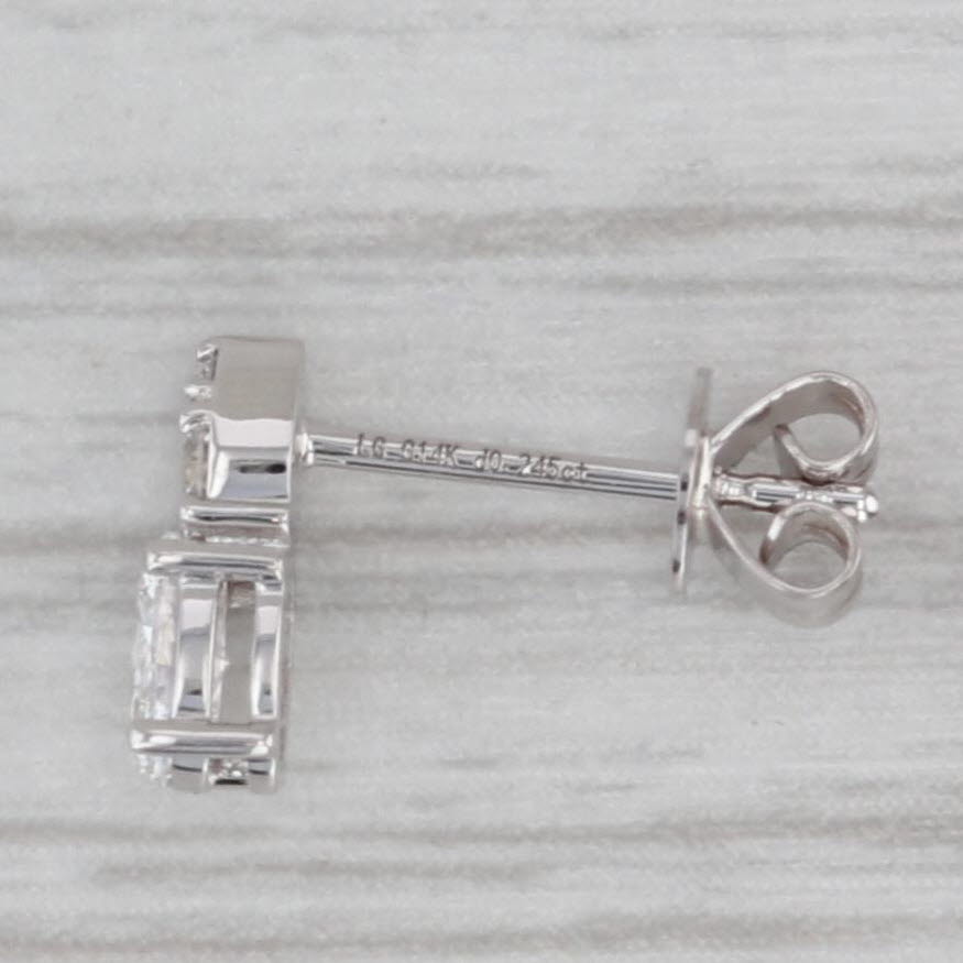 Gray New 0.48ctw Lab Grown Diamond Stud Earrings 14k White Gold Small Studs