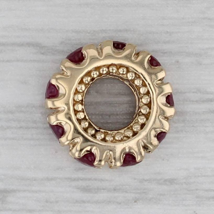 Gray Small 0.45ctw Ruby Bead Spacer Charm 14k Yellow Gold Rondel