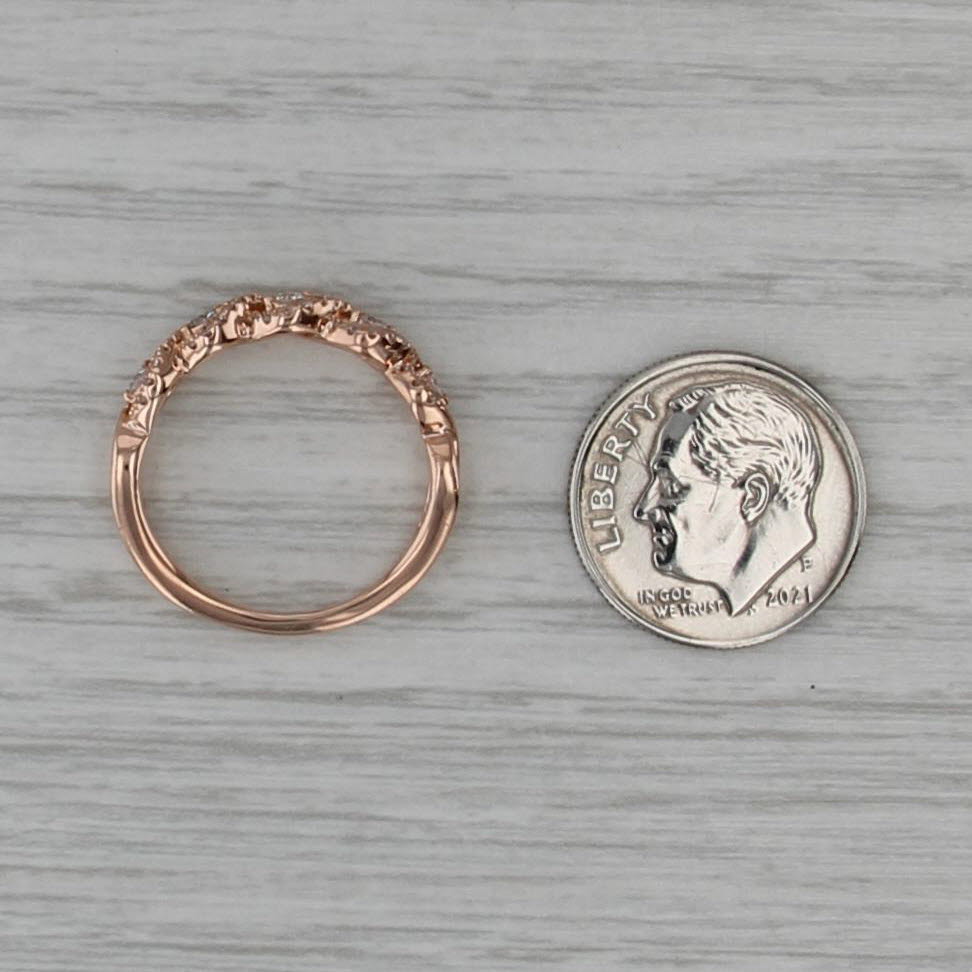 0.33ctw Diamond Stackable Ring 14k Rose Gold Size 6 Wedding Band