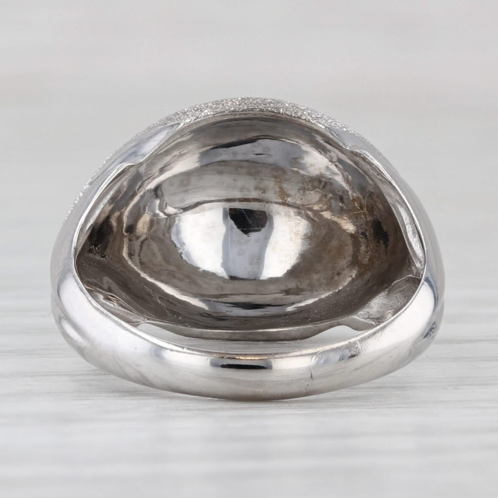 Light Gray Shimmering Brushed Dome Ring 10k White Gold Size 6.25