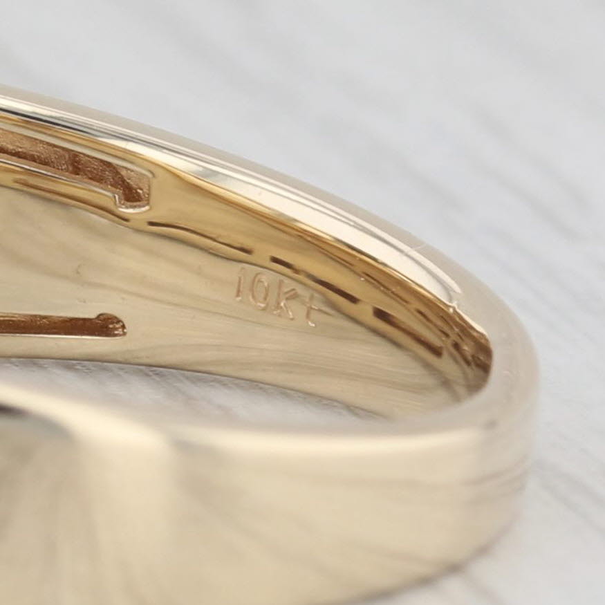 Gray 0.20ctw Diamond Men's Ring 10k Yellow Gold Size 10.5 Wedding Band