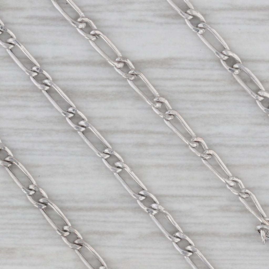 Gray 14K White Gold Figaro Bolo Style Star Lariat Necklace 17"