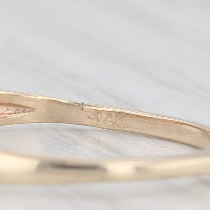 Light Gray Vintage 0.13ctw Diamond Wedding Band 14k Yellow Gold Size 5.5 Stackable Ring