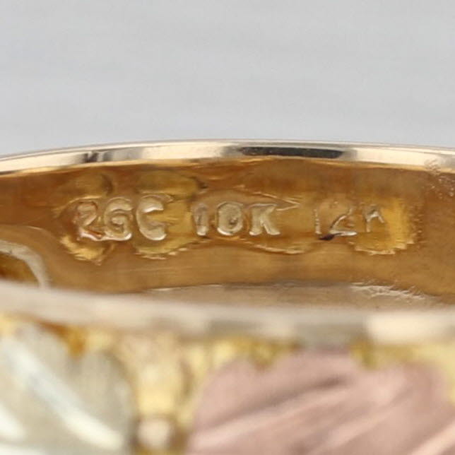 Black Hills Gold Leaf Ring 10k 12k Yellow Rose Green Mount Rushmore Size 9 Band