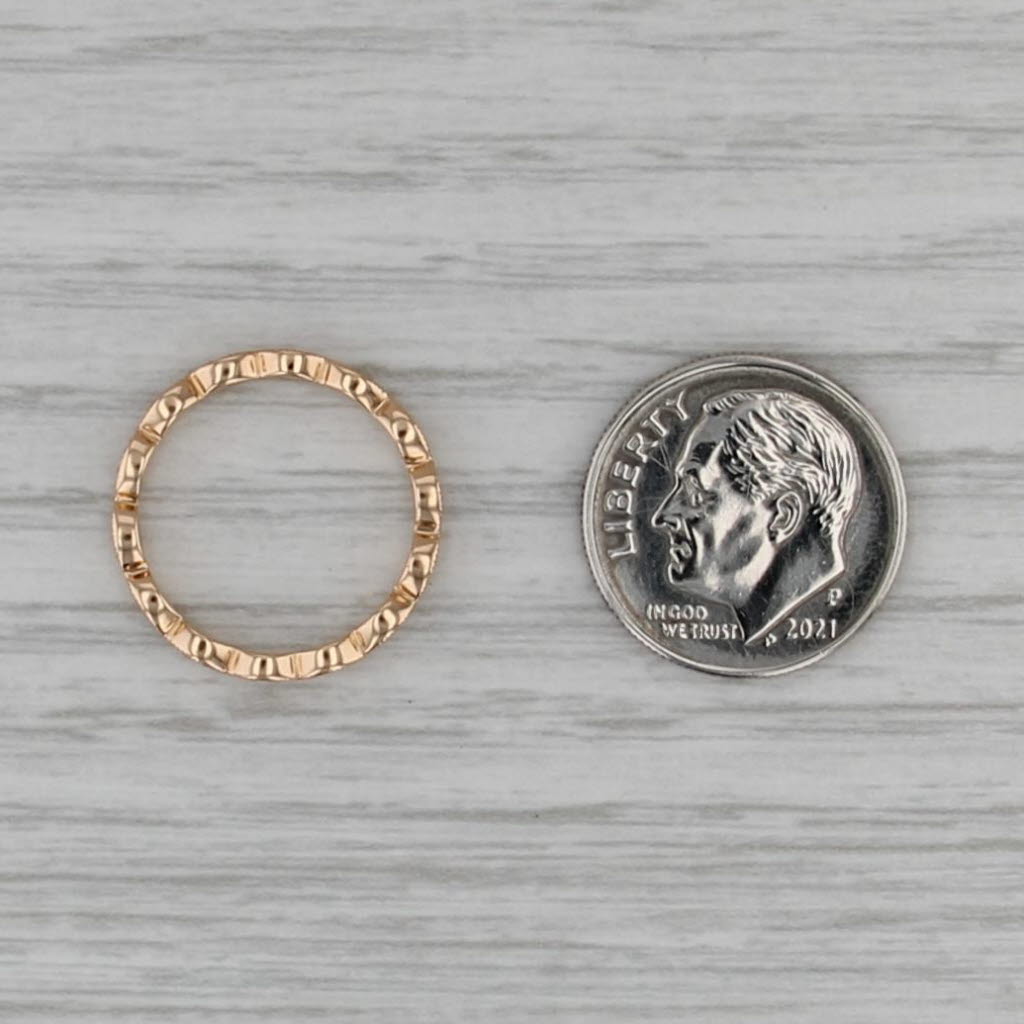 Jeff Copper 0.12ctw Diamond Eternity Band 18k Rose Gold Woven Stackable Ring