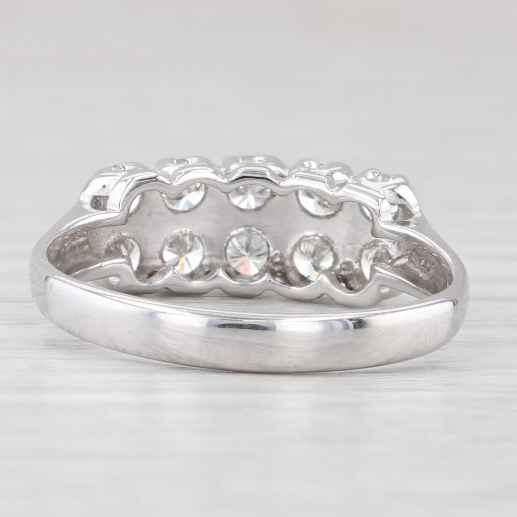 Light Gray 1ctw Diamond Wedding Anniversary Ring 14k White Gold Size 9.5