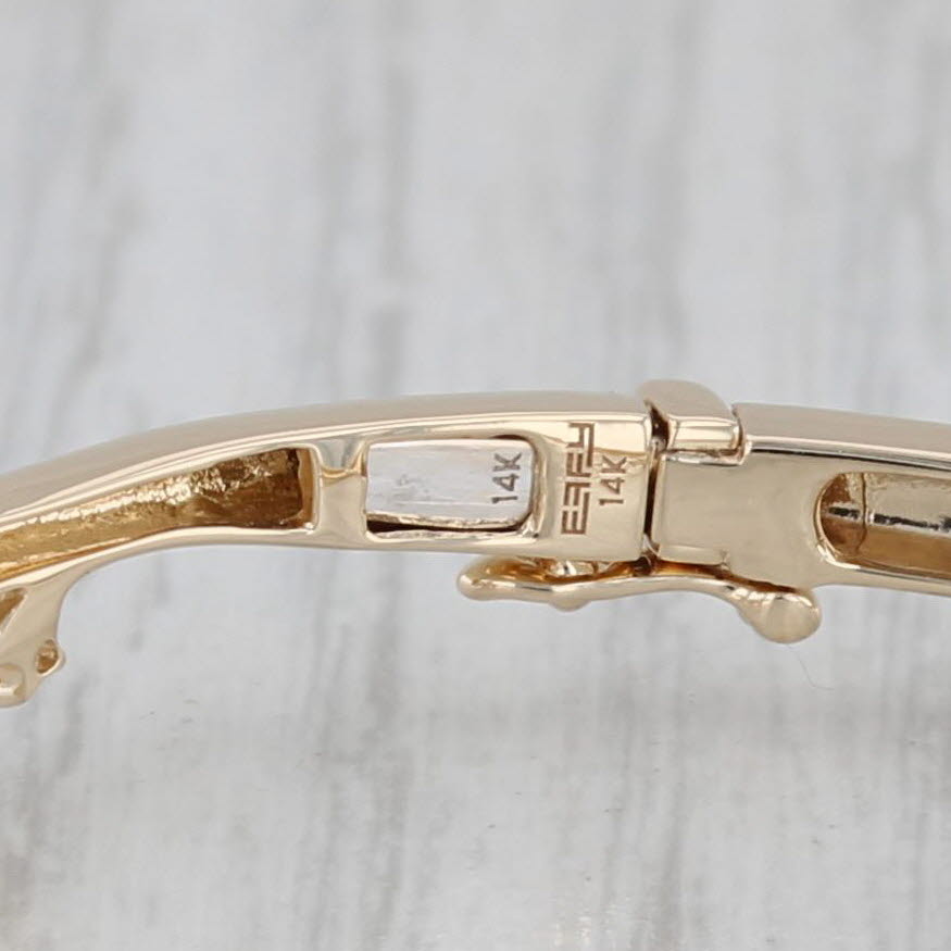 Gray Effy Ornate 0.76ctw Diamond Bangle Bracelet 14k Yellow Gold 6.75" Hinged