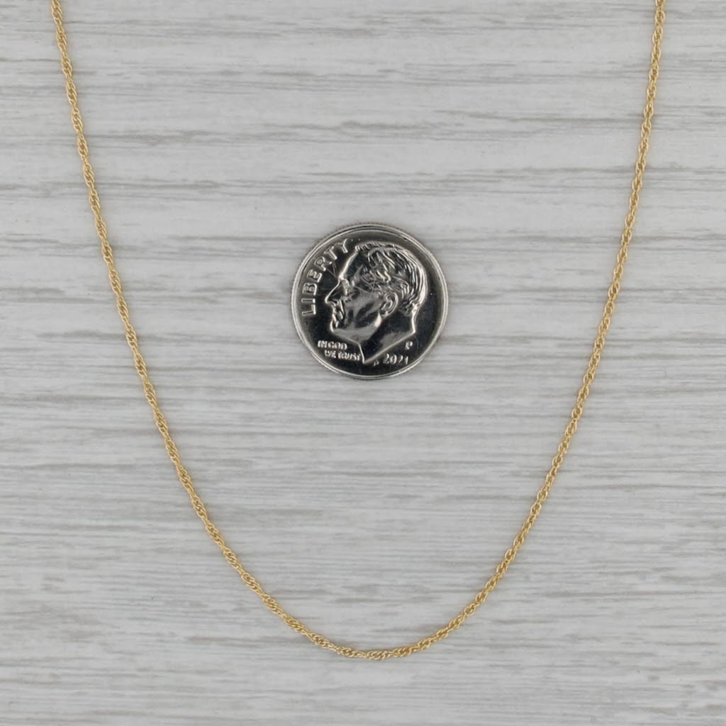 17.75" Rope Chain Necklace 0.9mm 14k Yellow Gold