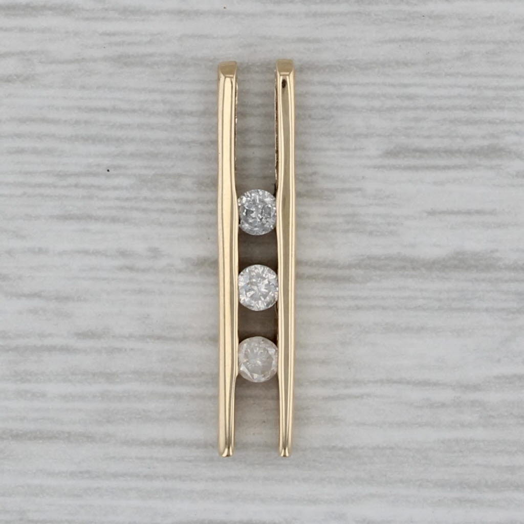 Gray 0.12ctw 3-stone Diamond Pendant 10k Yellow Gold