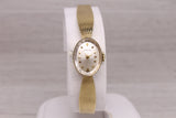 Dark Gray Vintage c.1970's LeCoultre Ladies 14k Yellow Gold Bracelet Watch c.845