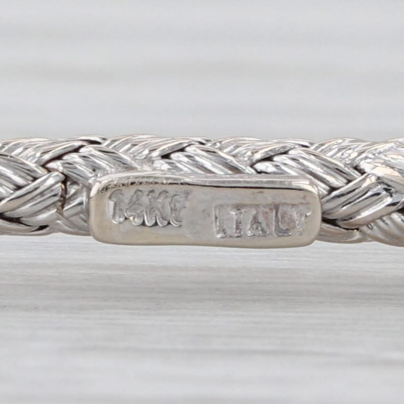 Flexible Woven Bangle Bracelet 14k White Gold 6.25" 2.6mm