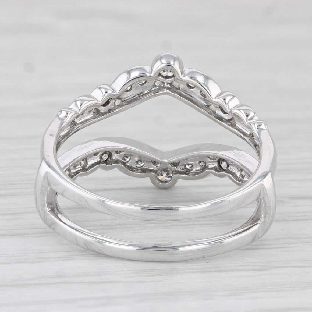 Light Gray 0.40ctw Diamond Ring Enhancer Jacket 14k White Gold Size 9.5 Wedding Bridal