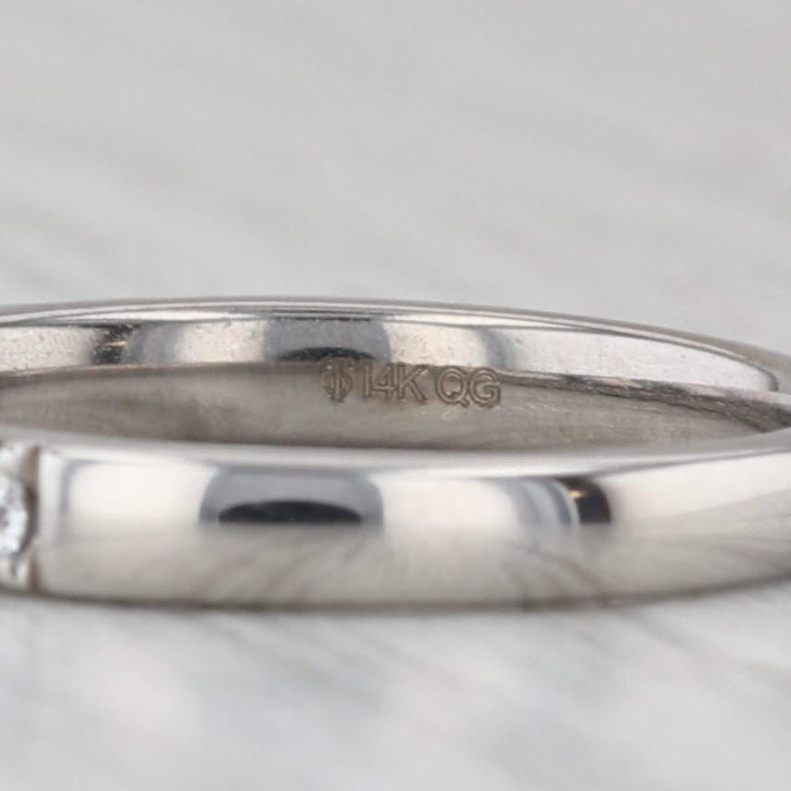 Gray 0.50ctw Lab Grown Diamond Wedding Band 14k White Gold Size 7 Ring Stackable