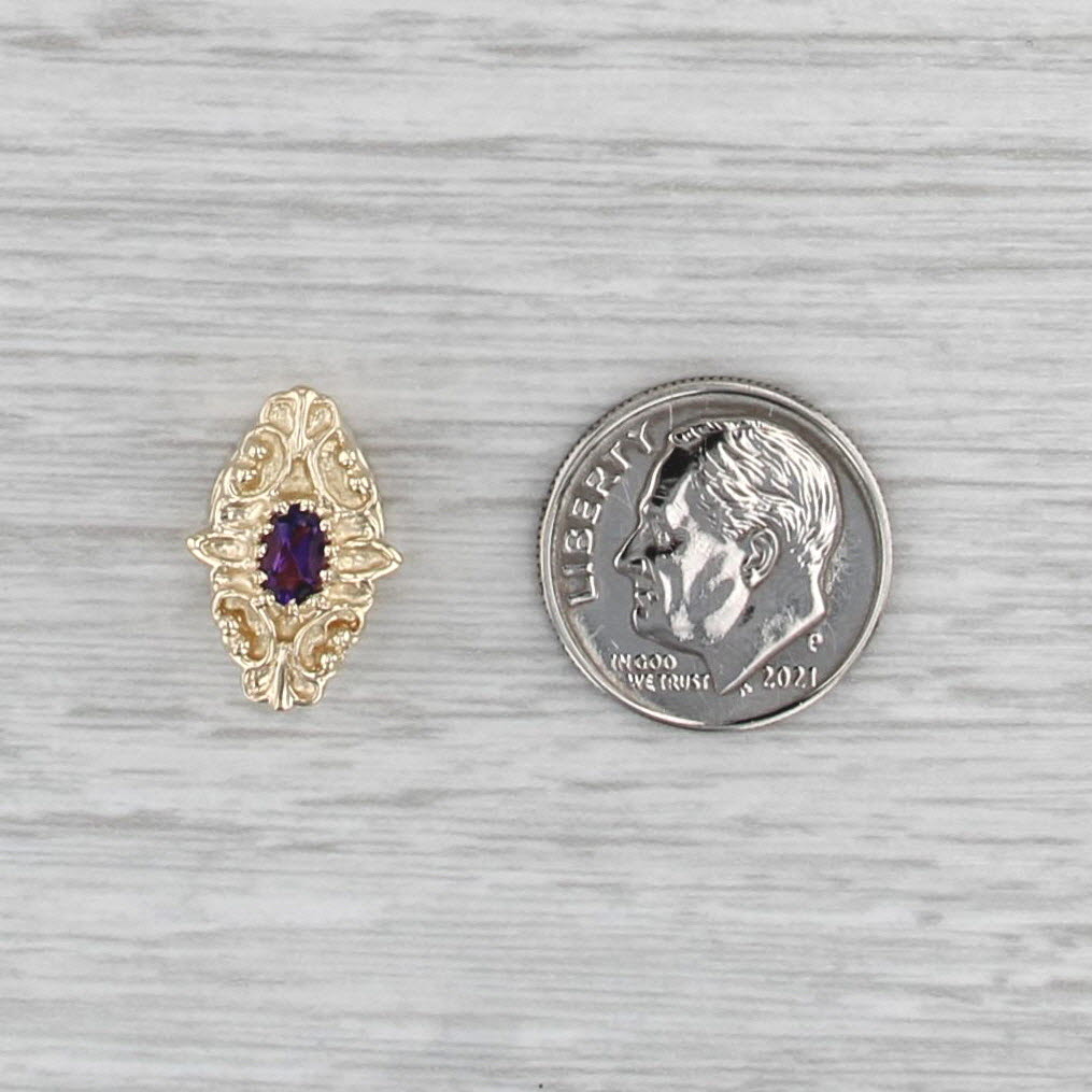 0.20ctw Amethyst Solitaire Slide Bracelet Charm 14k Gold Richard Klein Vintage