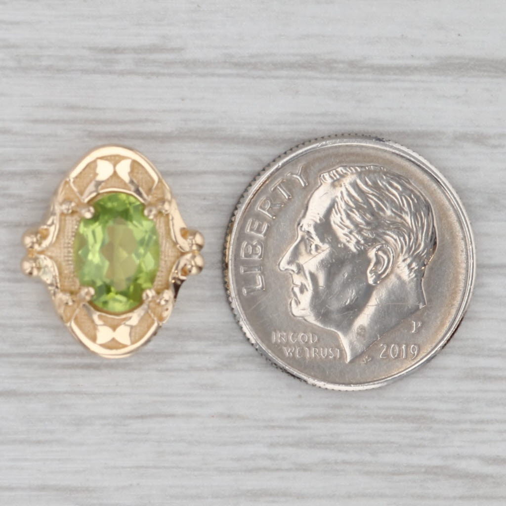 Gray 1.27ct Peridot Solitaire Slide Bracelet Charm 14k Yellow Gold Richard Glatter