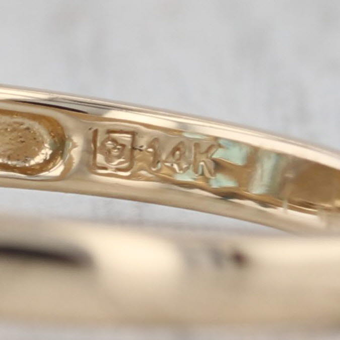 1.53ctw Green Apatite 3-Stone Diamond Ring 14k Yellow Gold Size 10