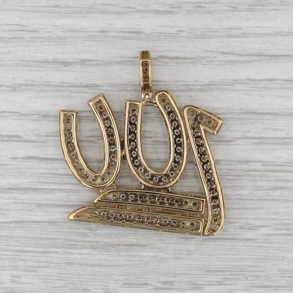 2.25ctw Diamond 100 Emoji Statement Pendant 10k Yellow Gold