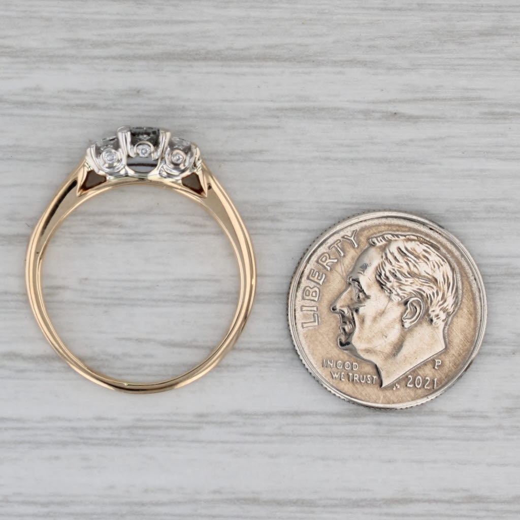 Gray 0.61ctw Princess Diamond Engagement Ring 14k Yellow Gold Size 7