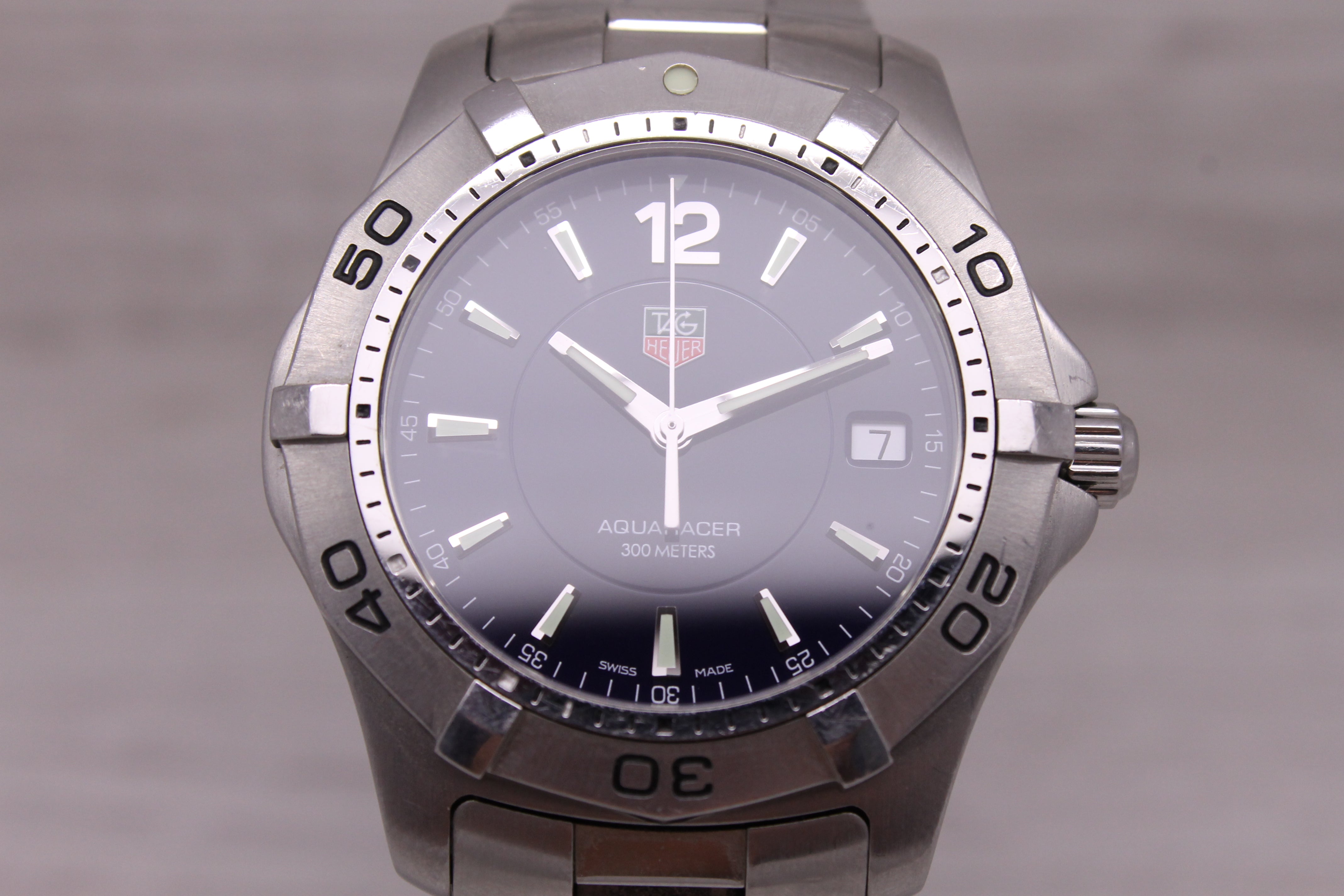 Light Slate Gray Tag Heuer Aquaracer WAF1113 40mm Stainless Steel Mens Quartz Divers Watch