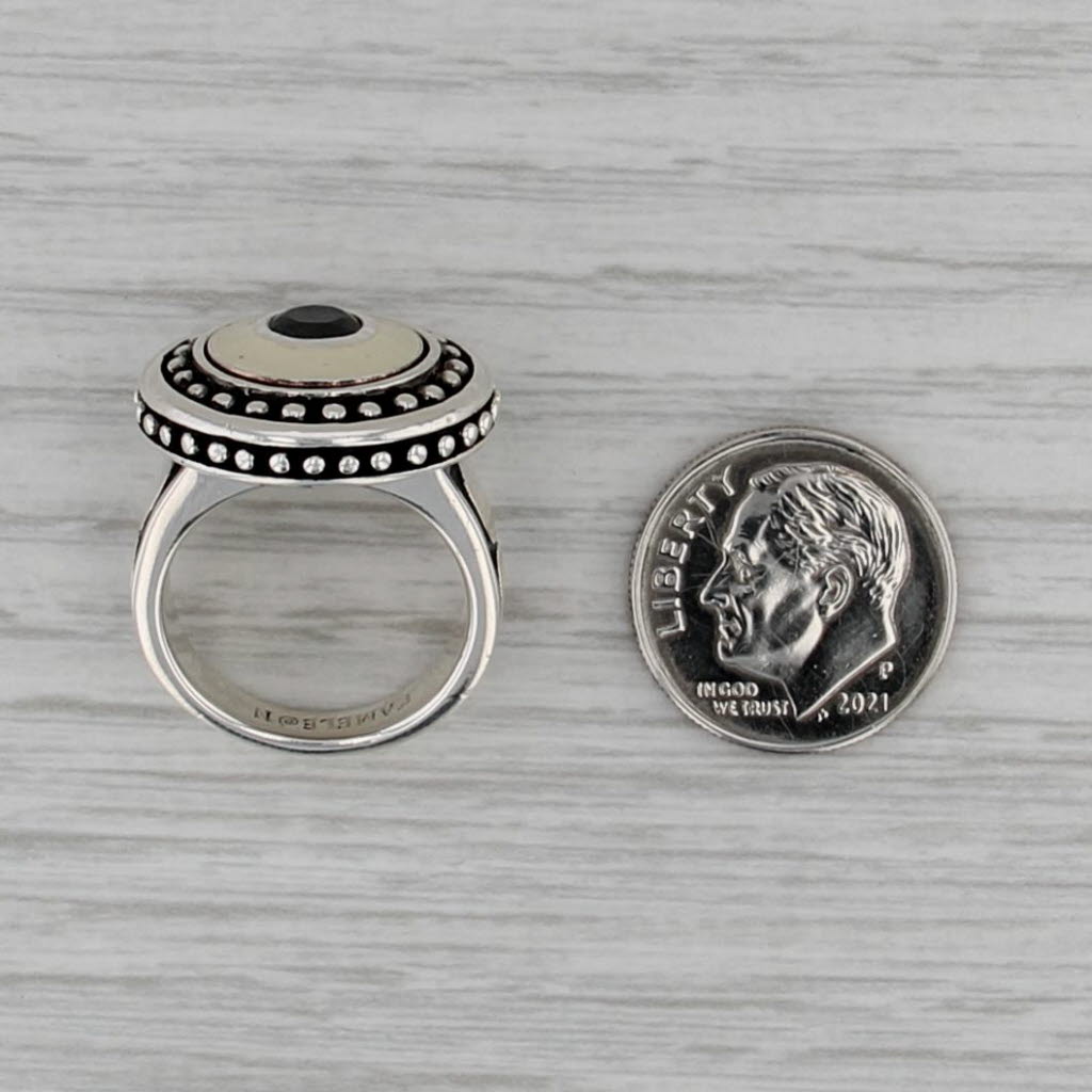 Kameleon Black Cubic Zirconia Pop Ring Sterling Silver Size 5.25 Interchangeable