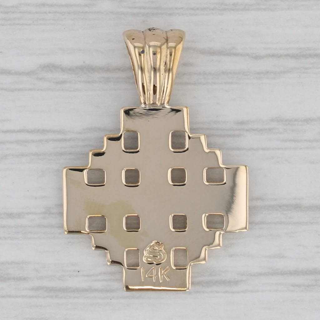 Gray Jerusalem Cross Pendant 14k Gold Equestrian Order Holy Sepulchre Vintage