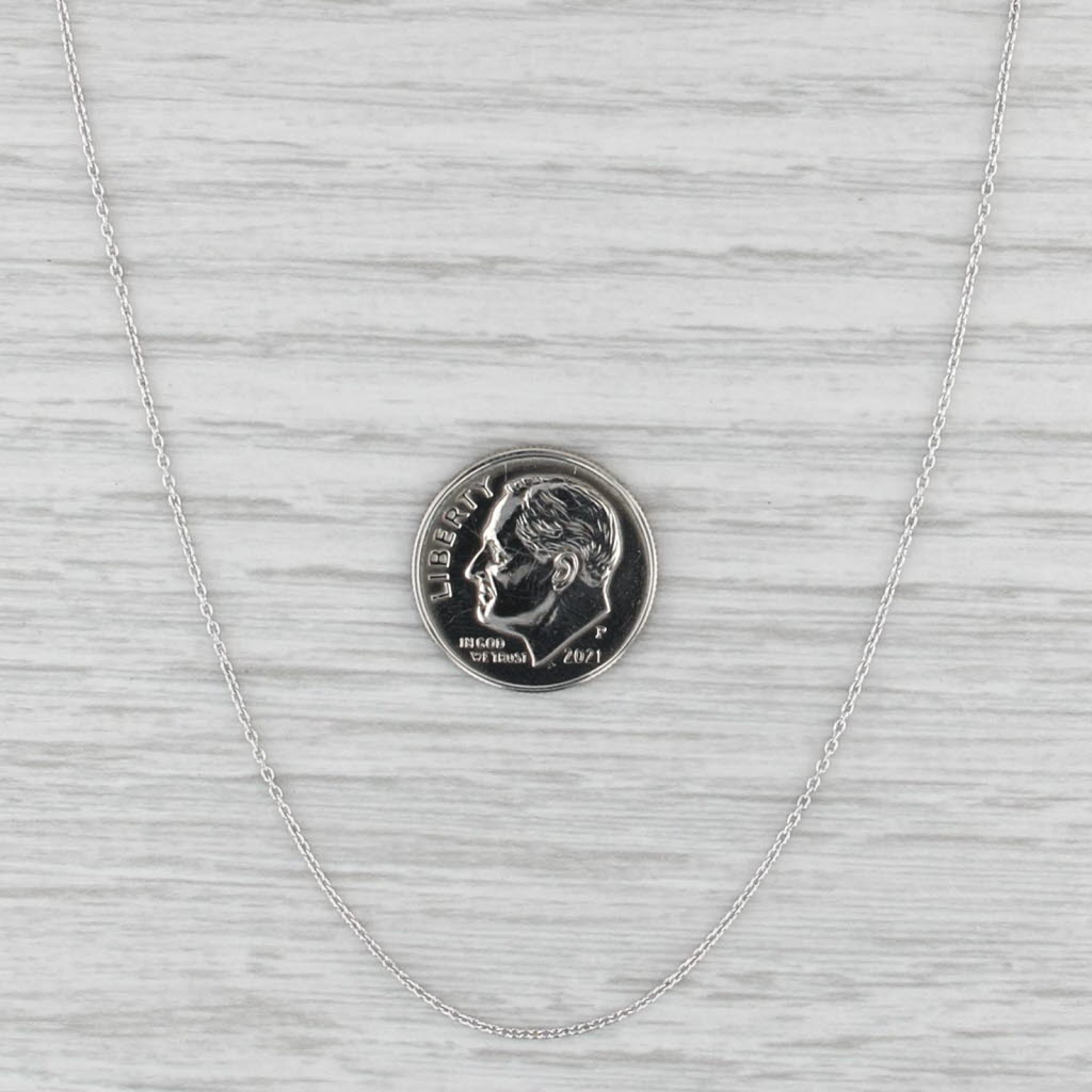 New Cable Chain Necklace 14k White Gold 0.9mm Adjustable 16" 17" 18"
