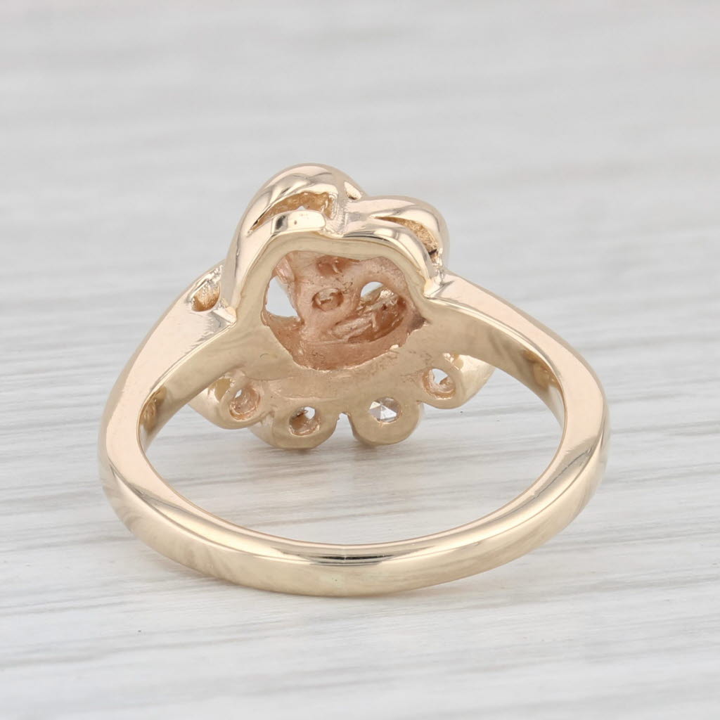 Light Gray 0.15ctw Diamond Knot Ring 14k Yellow Gold Size 5.5
