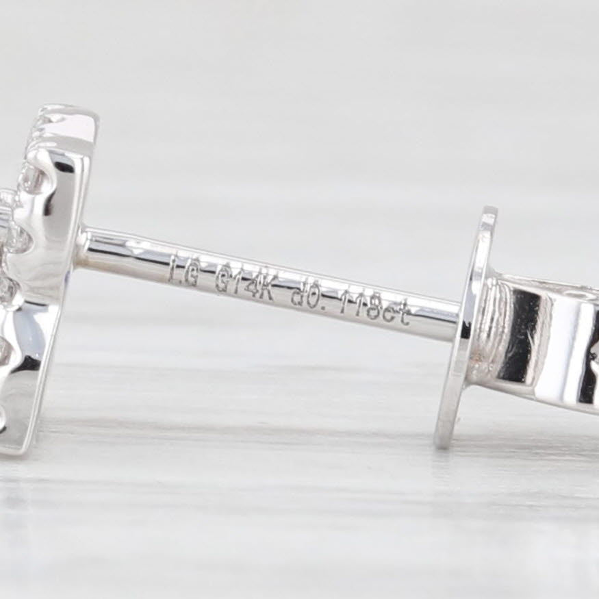 Light Gray New 0.24ctw Lab Grown Diamond Halo Stud Earrings 14k White Gold