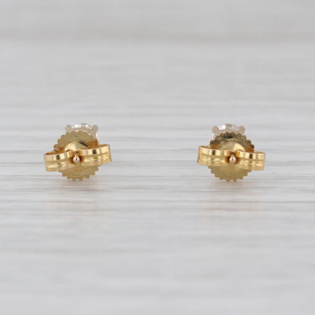 0.44ctw Diamond Stud Earrings 14k Yellow Gold Round Solitaire Studs