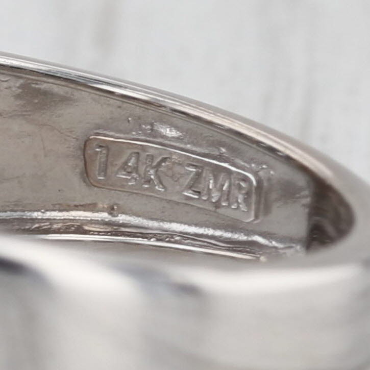 0.86ctw Blue Sapphire Diamond Ring 14k White Gold Size 7.25 Wedding Anniversary