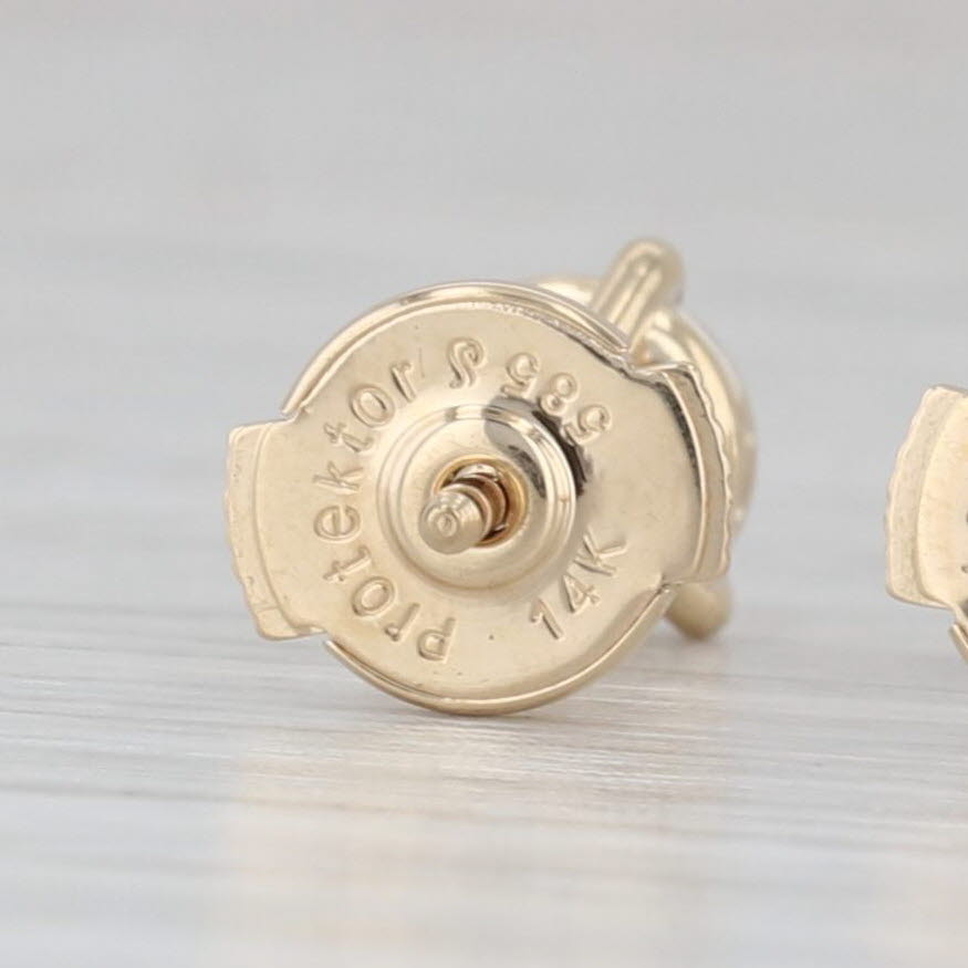 Light Gray 0.99ctw Round Diamond Solitaire Stud Earrings 14k Yellow Gold GIA